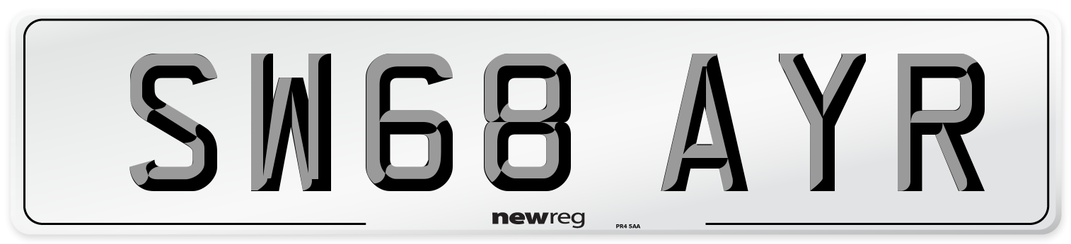 SW68 AYR Number Plate from New Reg